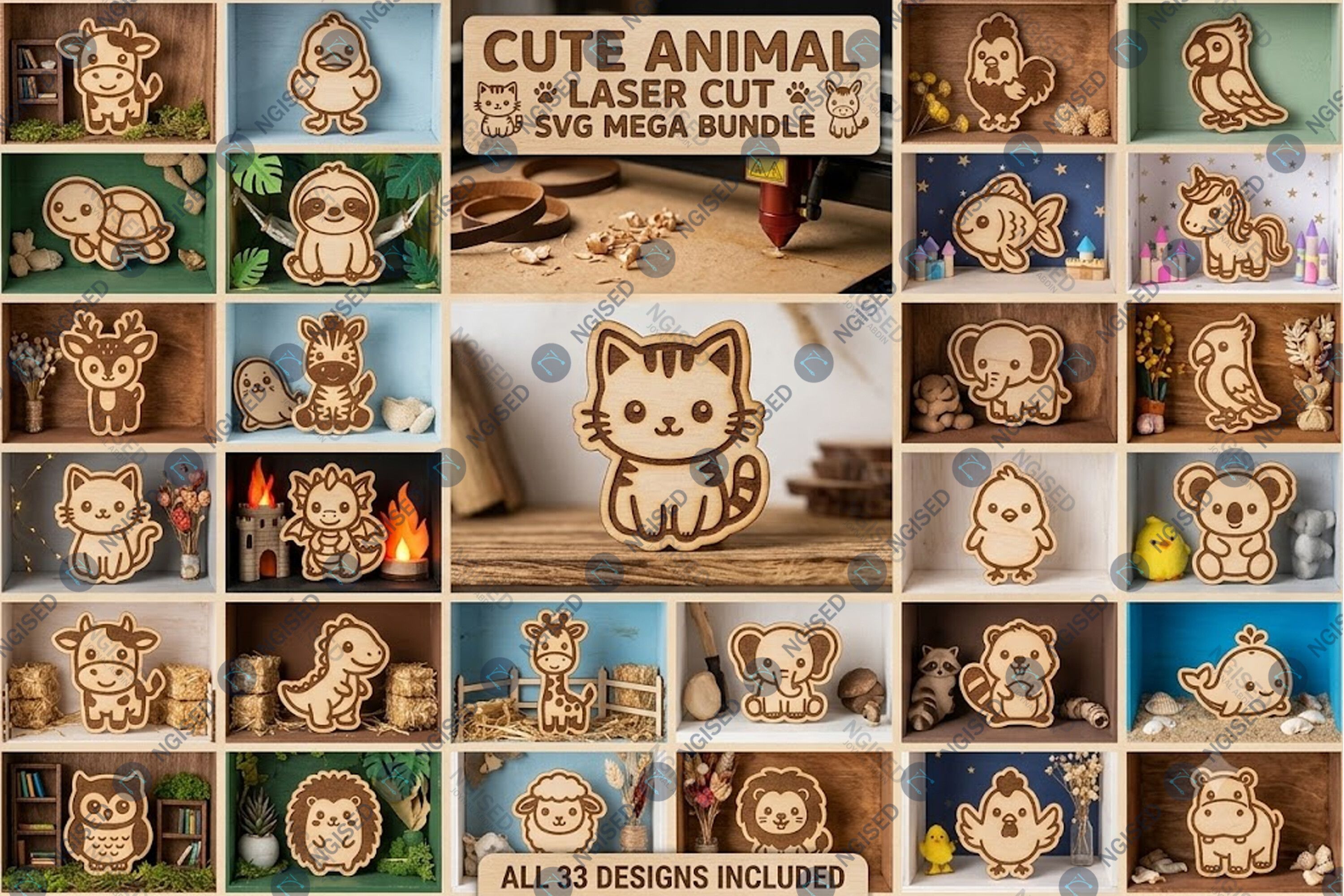 Cute Animal Laser Cut SVG Mega Bundle