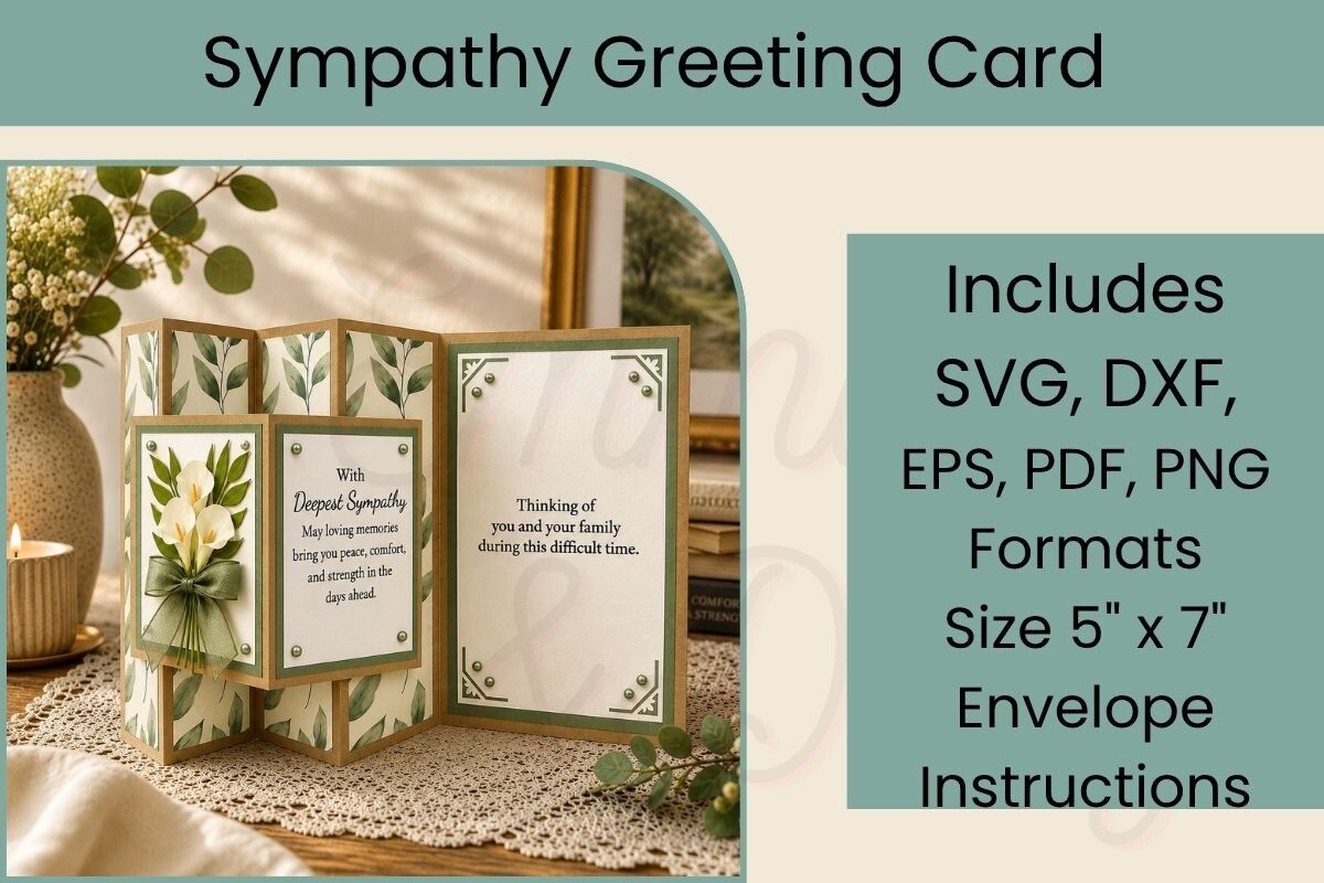 Sympathy Card Calla Lily SVG Cut Files