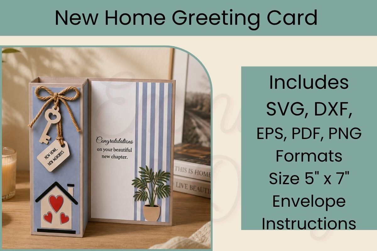 New Home Greeting Card SVG Template