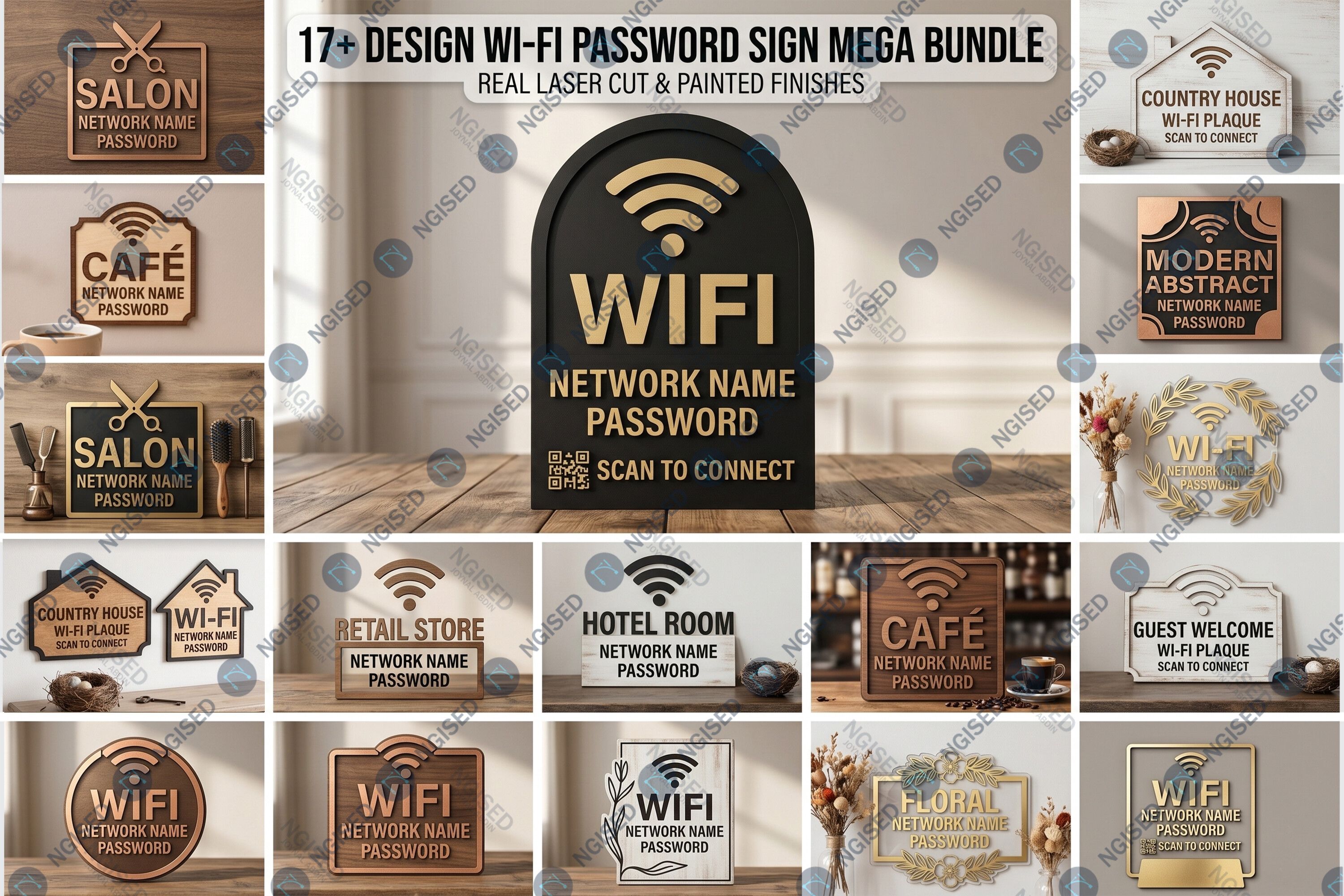 Wi-Fi Password Signs Mega Bundle SVG
